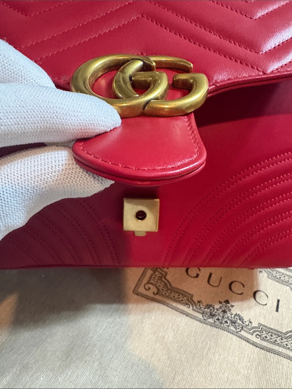GUCCI GG Marmont Small Matelasśe Top Handle/Crossbody Bag - Picture 7 of 17